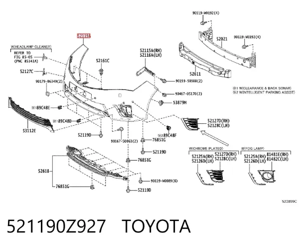 Paragolpes 521190Z927 Toyota
