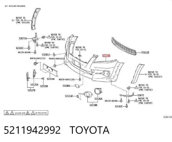 Paragolpes 5211942992 Toyota