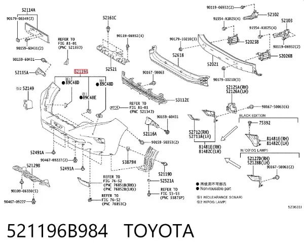 Paragolpes 521196B984 Toyota