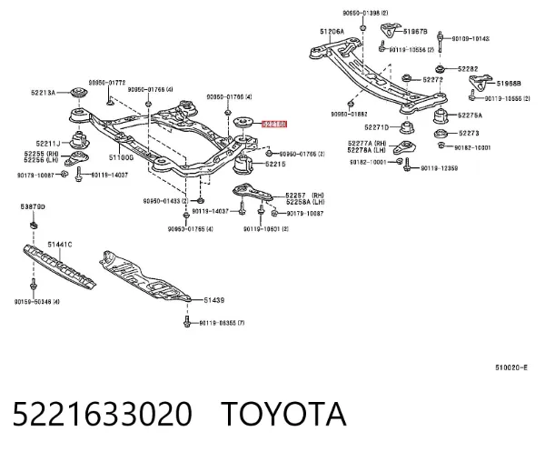 Silentblock trasero 5221633020 Toyota