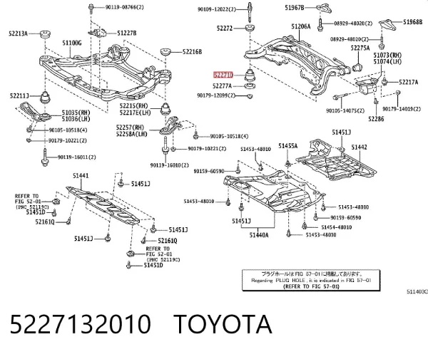 Silentblock trasero 5227132010 Toyota