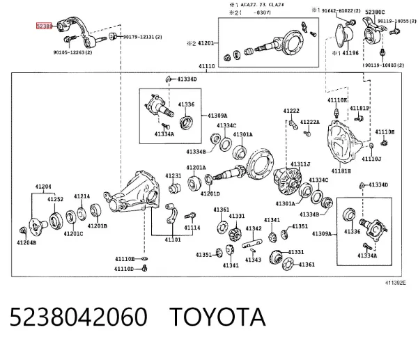 Soporte delantero del diferencial trasero 5238042060 Toyota