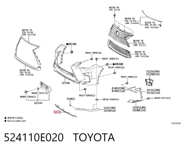 Defensa delantera tipo canguro 524110E020 Toyota
