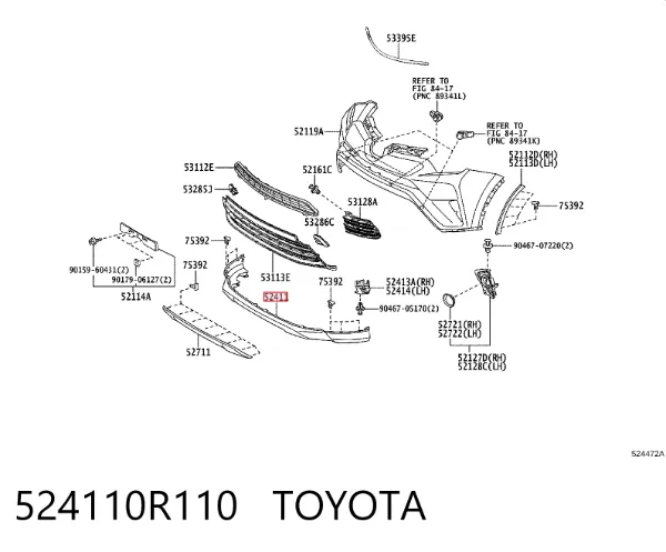 Protector para parachoques 524110R110 Toyota
