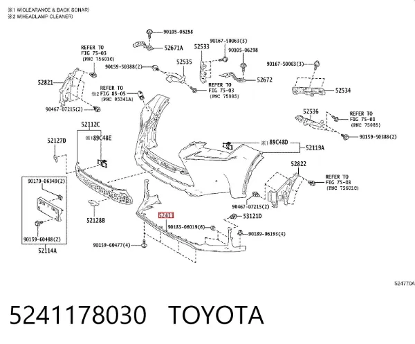 Protector para parachoques 5241178030 Toyota