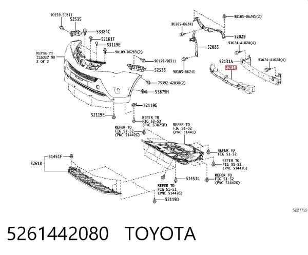 Absorbedor del parachoques delantero 5261442080 Toyota