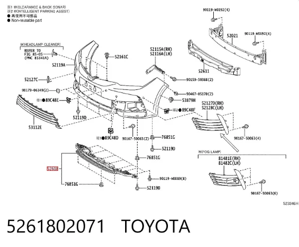 Protector para parachoques 5261802071 Toyota