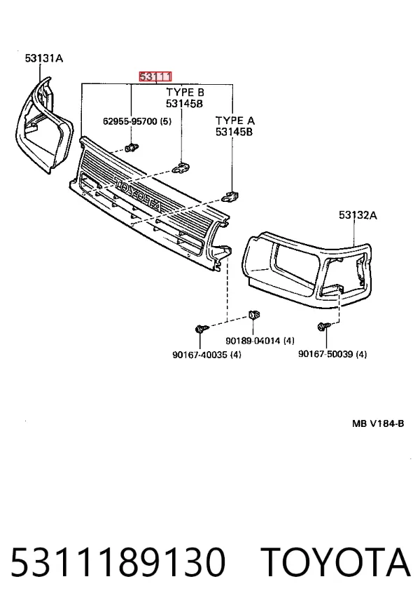 Parrilla 5311189130 Toyota