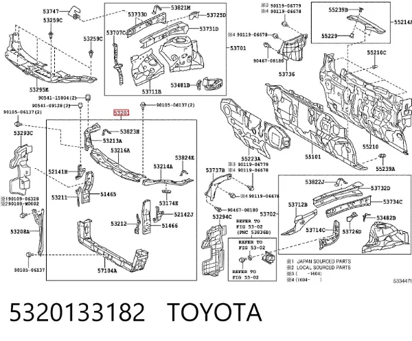 Soporte de radiador 5320133182 Toyota