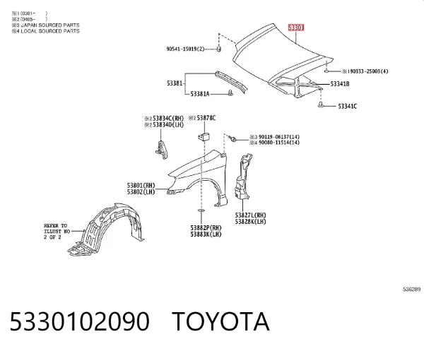 Capó 5330102090 Toyota
