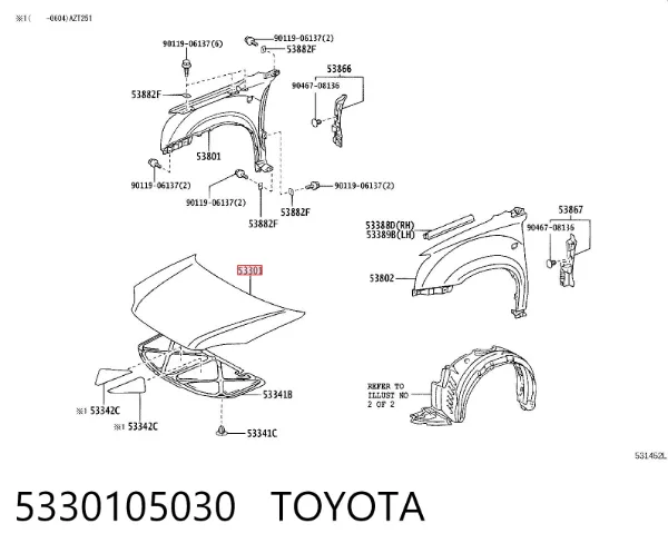 Capó 5330105030 Toyota