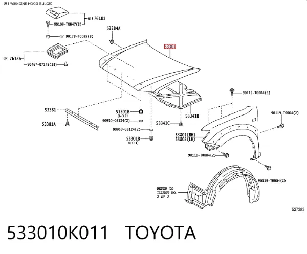 Capó 533010K011 Toyota
