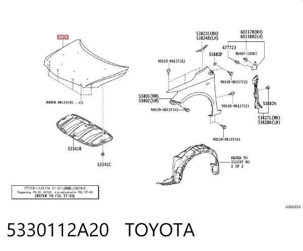 Capó 5330112A20 Toyota