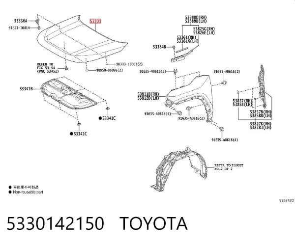 Capó 5330142150 Toyota