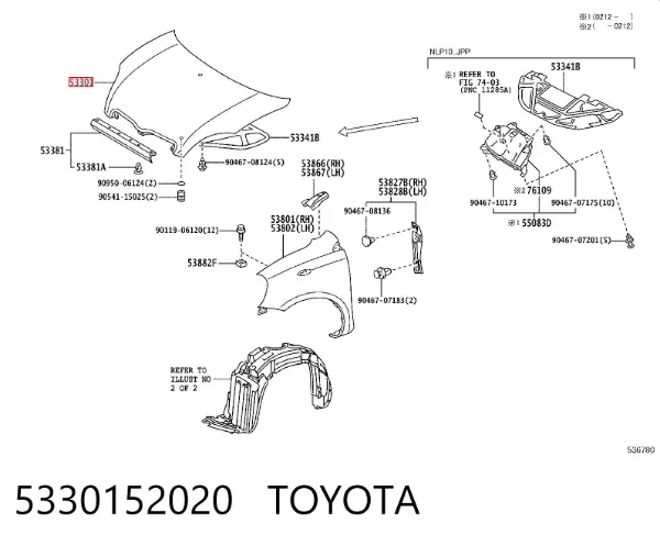 Capó 5330152020 Toyota