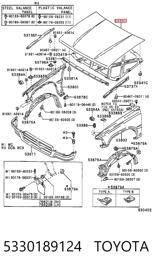 Capó 5330189124 Toyota