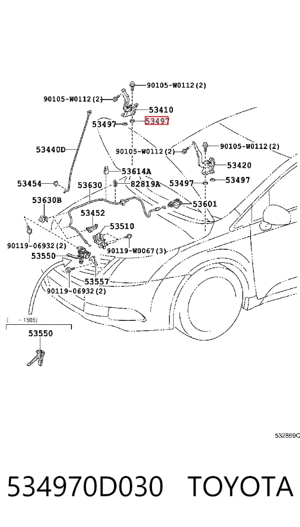  534970D030 Toyota