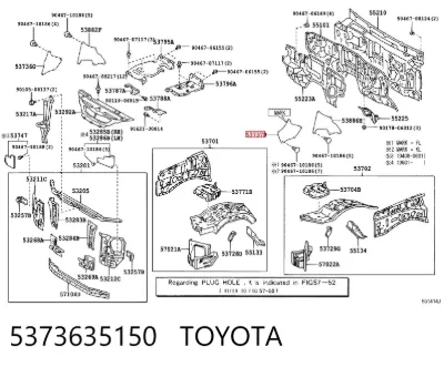 Sellado de guardabarros TOYOTA 5373635150