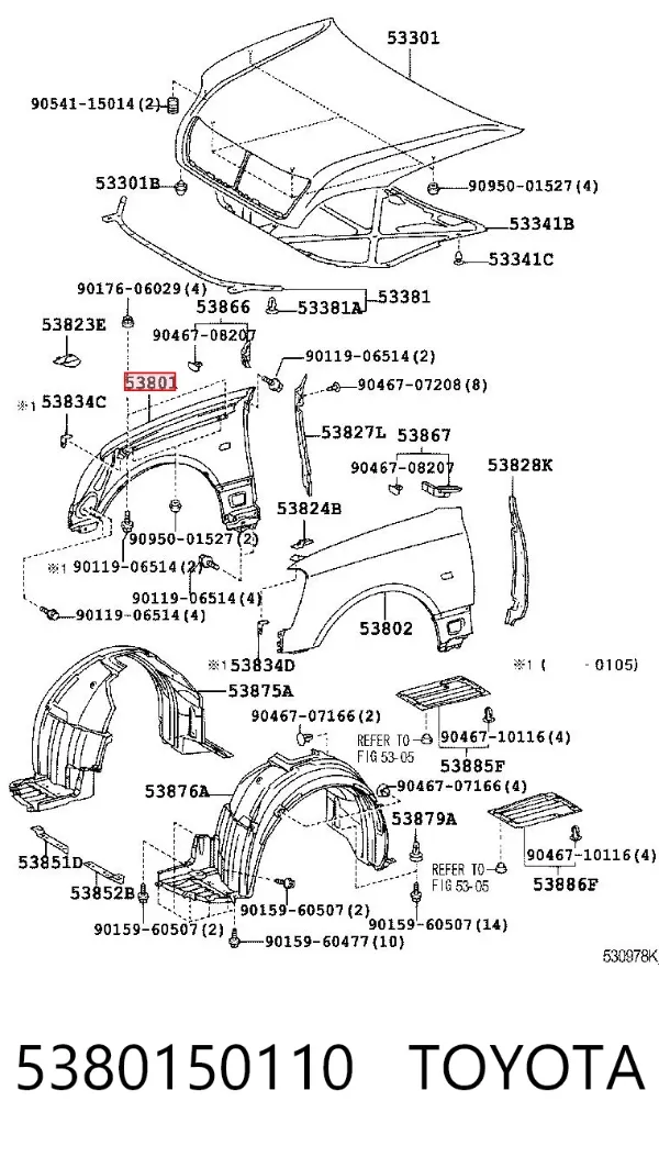 Aleta 5380150110 Toyota