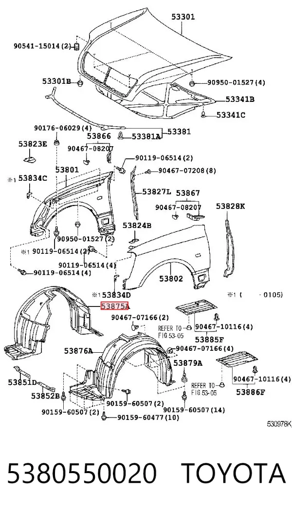 Paso rueda 5380550020 Toyota