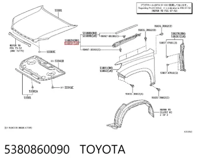 Sellado de guardabarros TOYOTA 5380860090