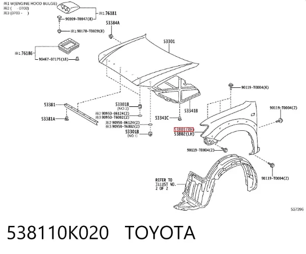 Aleta 538110K020 Toyota