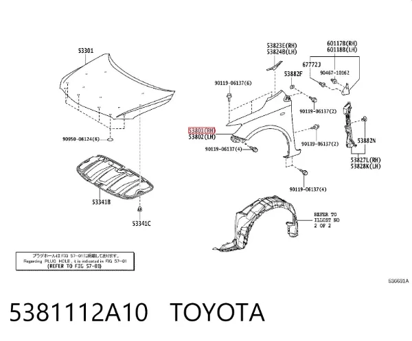 Aleta 5381112A10 Toyota