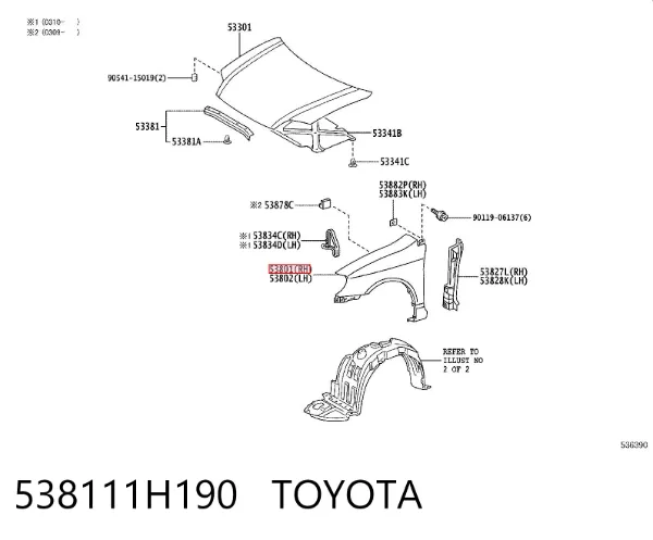 Aleta 538111H190 Toyota