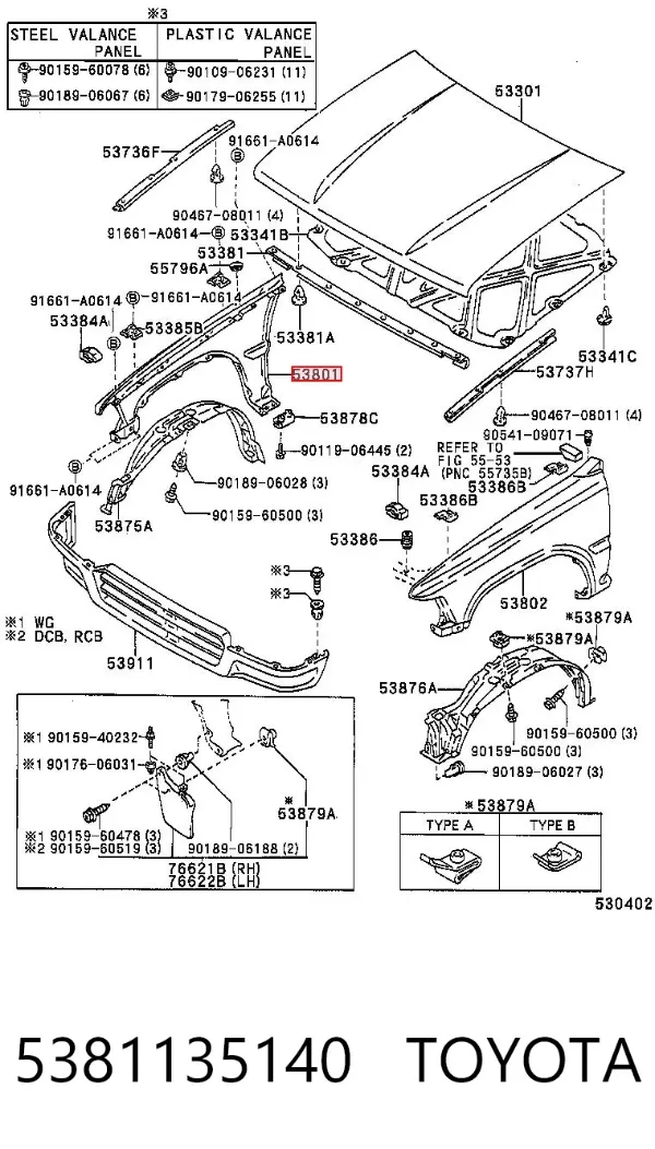 Aleta 5381135140 Toyota