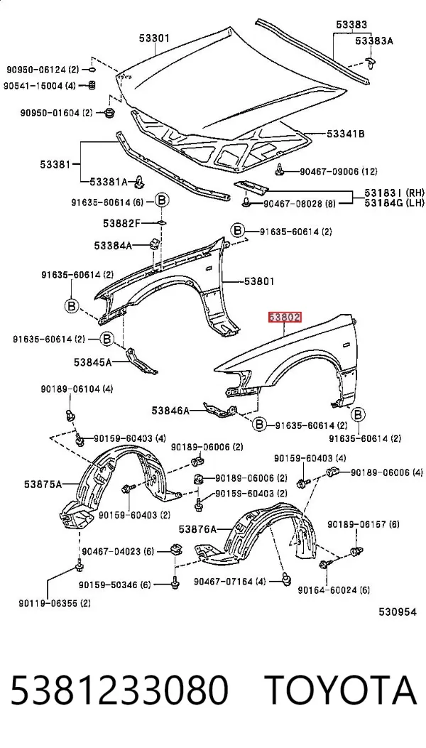 Aleta delantera izquierda Toyota Camry IV