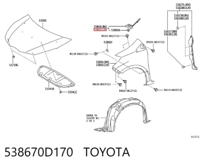 Sellado de guardabarros TOYOTA 538670D170