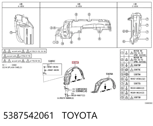 Paso rueda 5387542061 Toyota