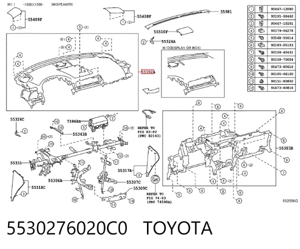 Salpicadero 5530276020C0 Toyota
