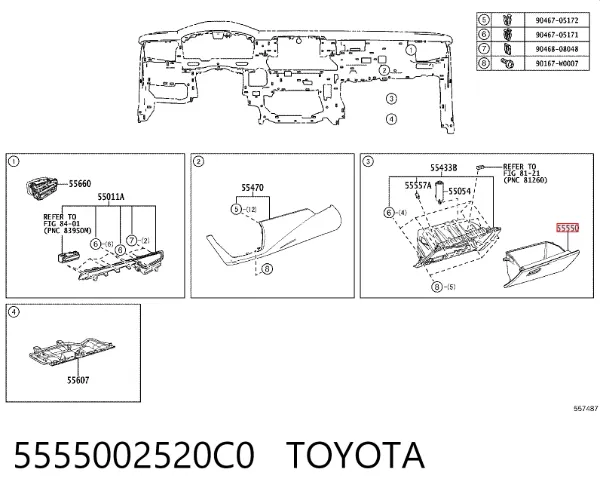 Tapa guantera Toyota Corolla E21