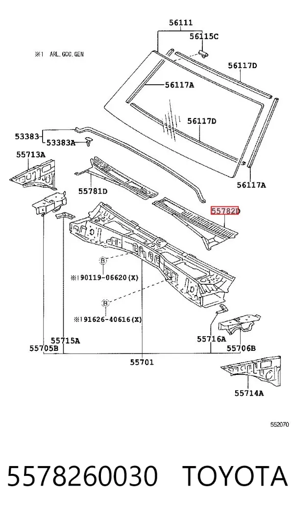 Vierteaguas 5578260030 Toyota