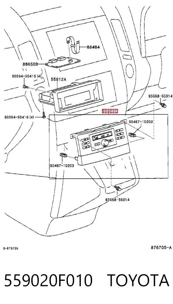Unidad de control aire acondicionado 559020F010 Toyota