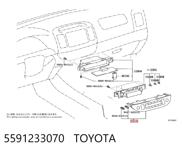 Unidad de control aire acondicionado Toyota Camry V