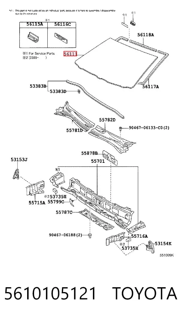 Parabrisas 5610105121 Toyota