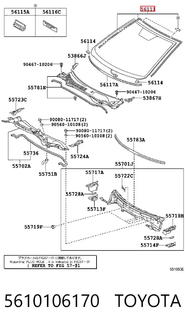 Parabrisas 5610106170 Toyota