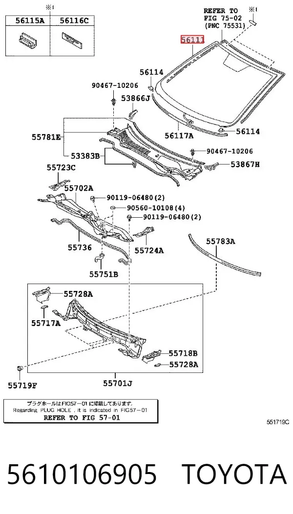 Parabrisas 5610106905 Toyota