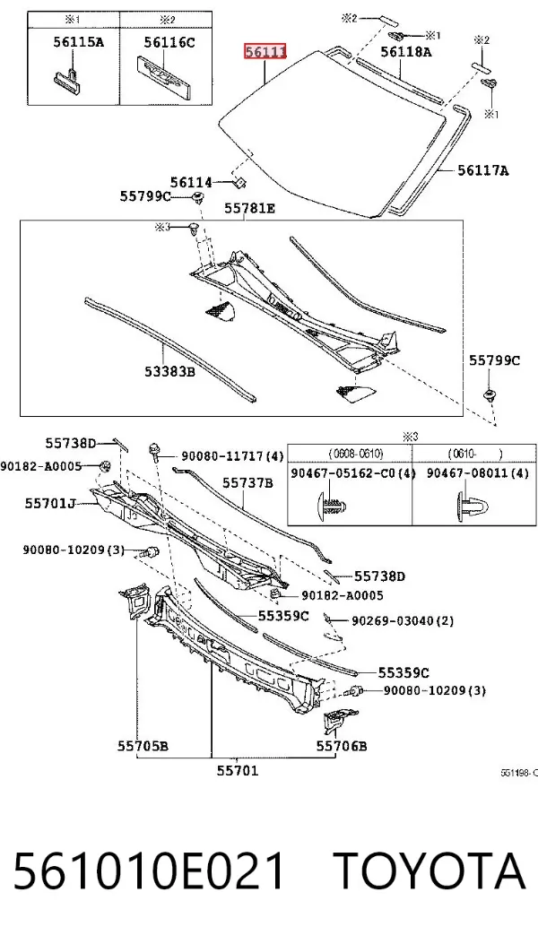 Parabrisas 561010E021 Toyota