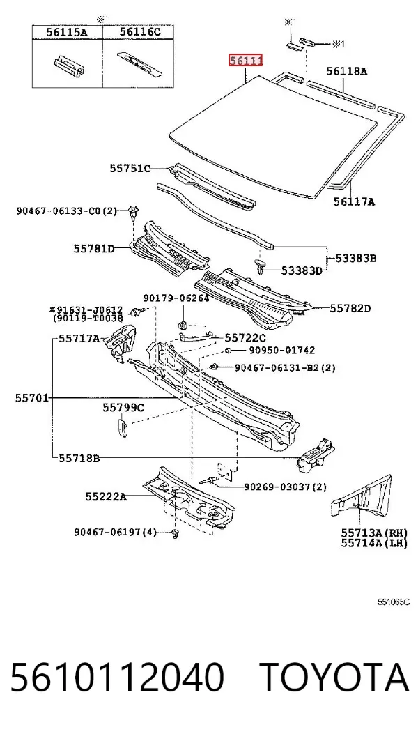 Parabrisas 5610112040 Toyota