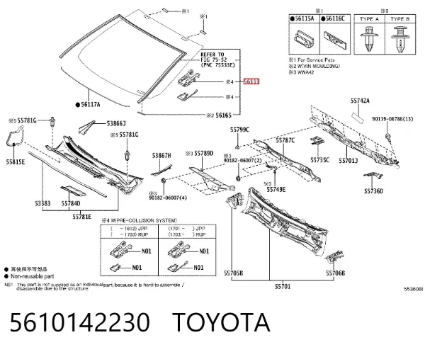 Parabrisas 5610142230 Toyota