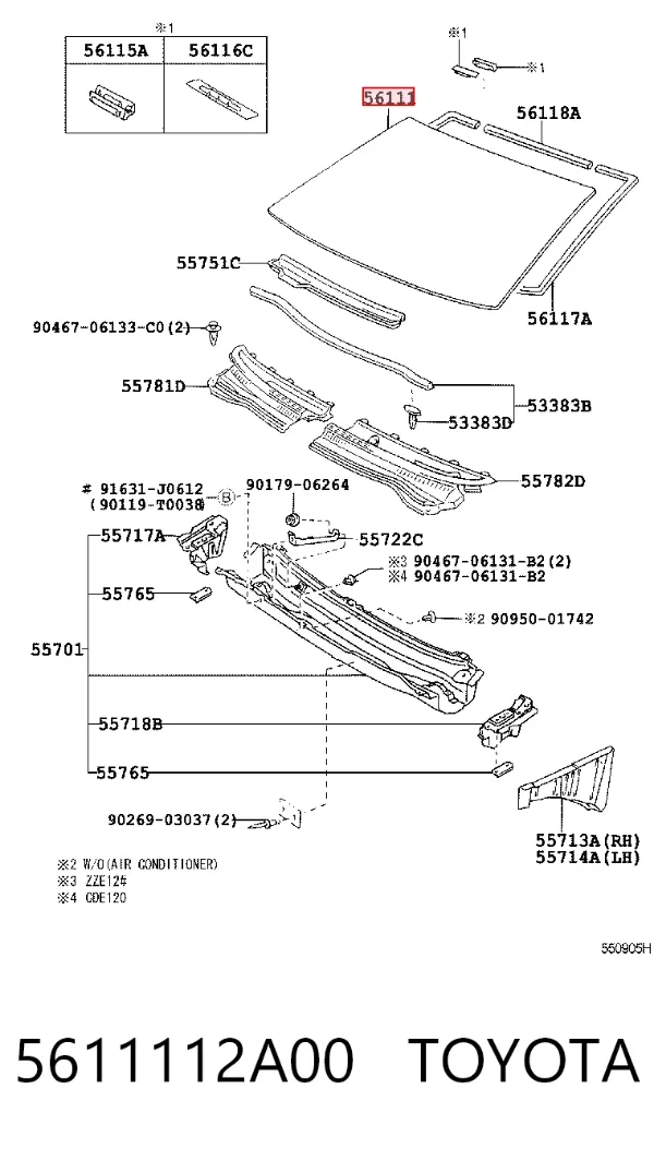Parabrisas 5611112A00 Toyota