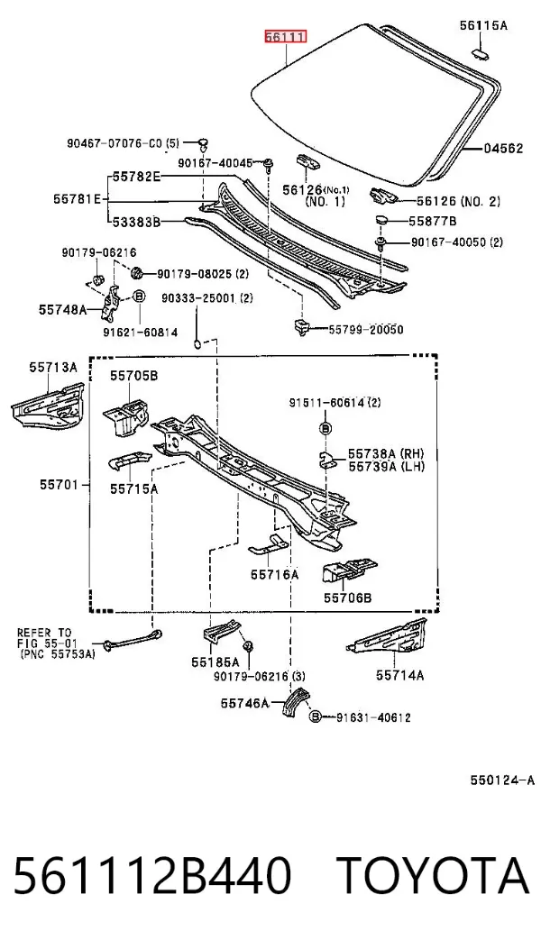 Parabrisas 561112B440 Toyota