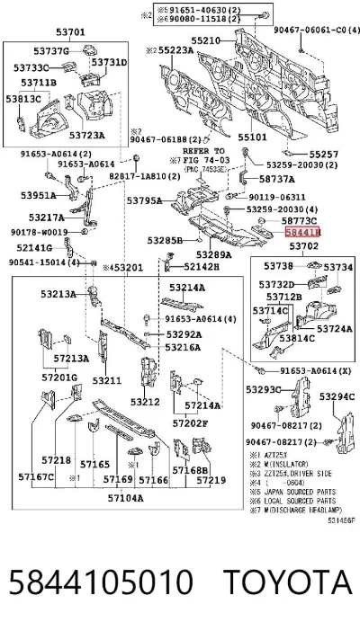 Soporte de batería TOYOTA 5844105010