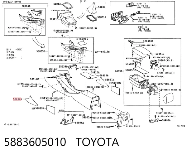  5883605010 Toyota