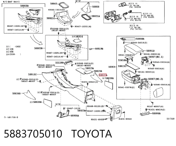  5883705010 Toyota