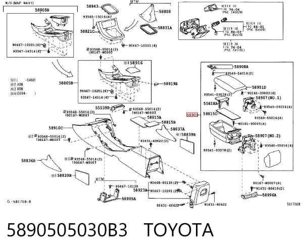 Apoyabrazos Toyota Avensis II