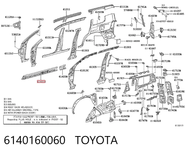 Umbral de puerta, derecha Toyota Land Cruiser J200